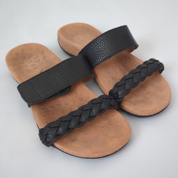 Vionic Womens Sandals 8 Strappy Jeanne Adjustable Comfort Walking Black Orthotic - Picture 1 of 7